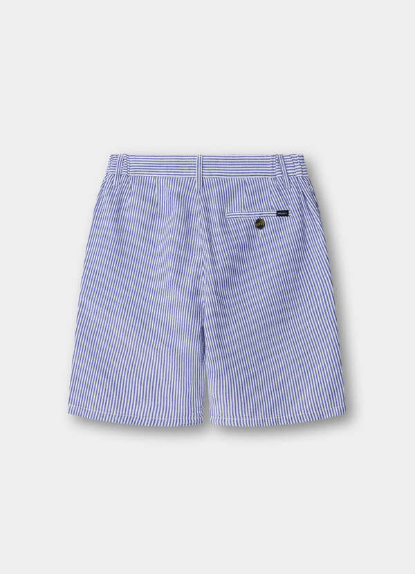 Classic Fit Seersucker Stripe Bermuda Short - 2 Classic Fit Seersucker Stripe Bermuda Short - 2