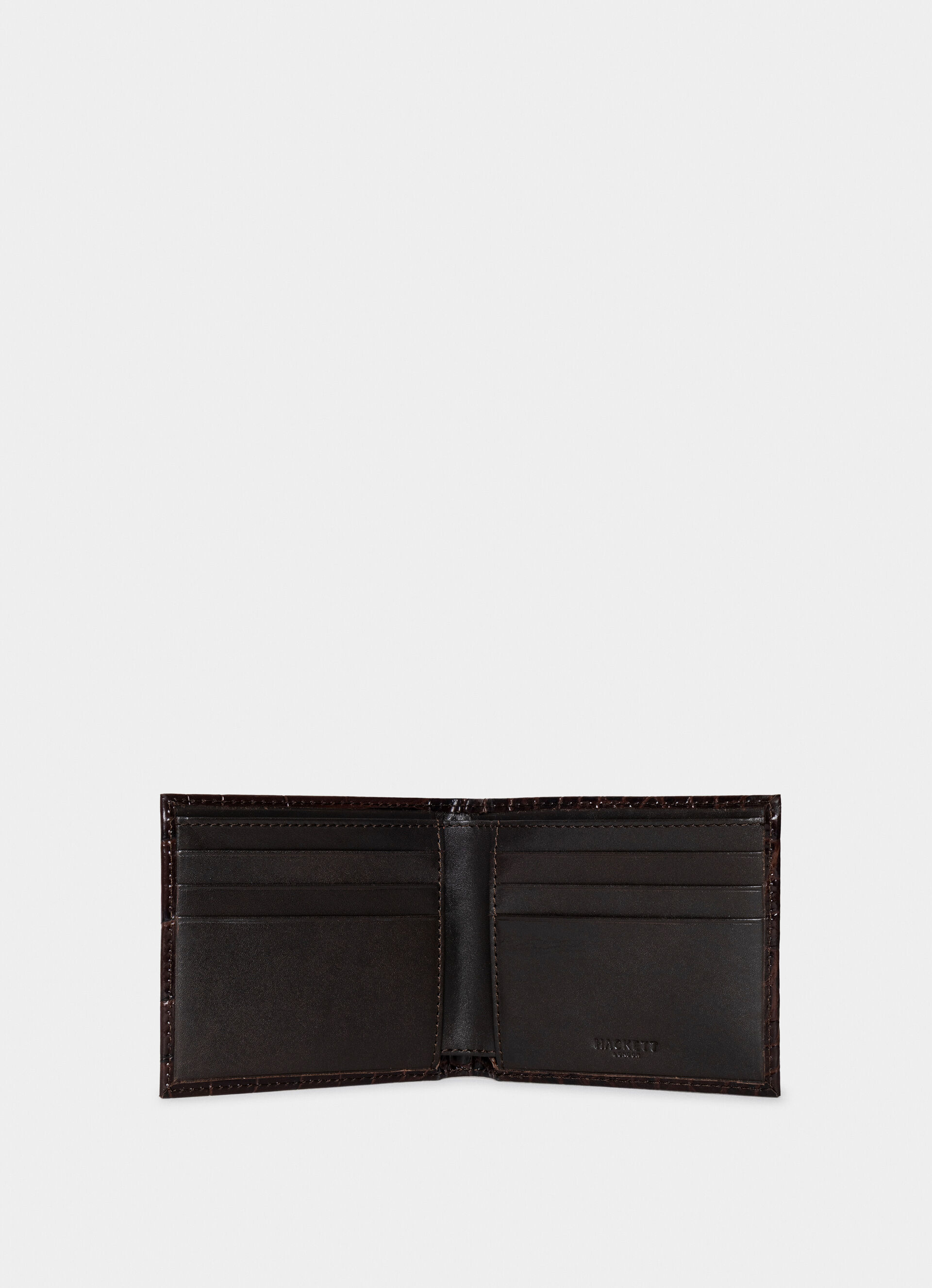Leather Croc Stamped Billfold Wallet | Hackett London