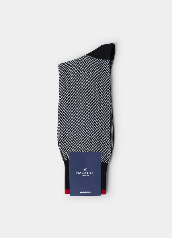 Mercerised Cotton Herringbone Socks - 2