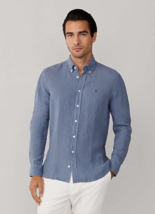 Tailored Fit Garment Dyed Linen Shirt - 2