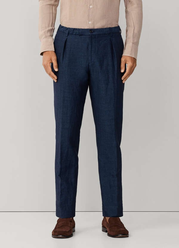 Regular Fit Linen-Cotton Blend Trouser - 2 Regular Fit Linen-Cotton Blend Trouser - 2