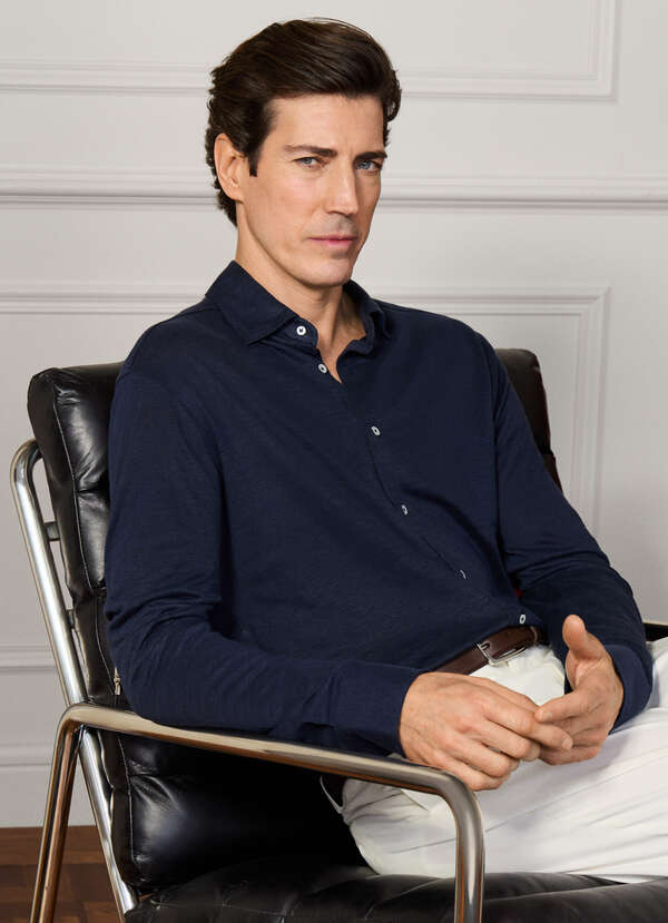 Classic Fit Linen Long Sleeve Shirt Polo Classic Fit Linen Long Sleeve Shirt Polo