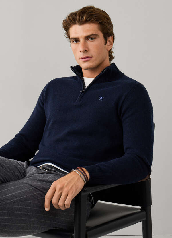 Lambswool Quarter Zip Jumper