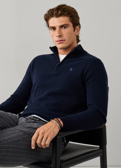 Lambswool Quarter Zip Jumper