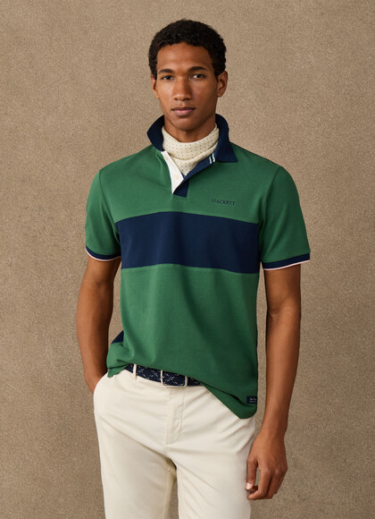 Classic Fit Short Sleeve Number Panel Polo