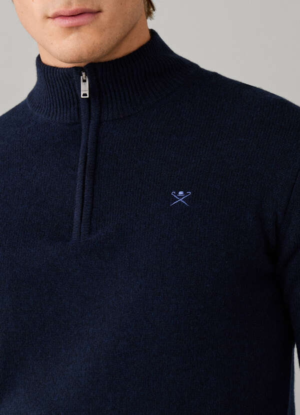 Lambswool Quarter Zip Jumper - 2