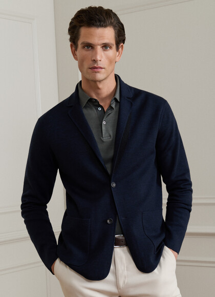 Merino Wool Double Faced Knitted Blazer