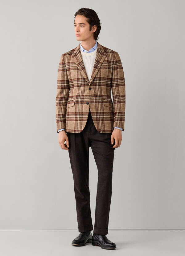 Wool Tweed Check Blazer - Woven in Britain - 2