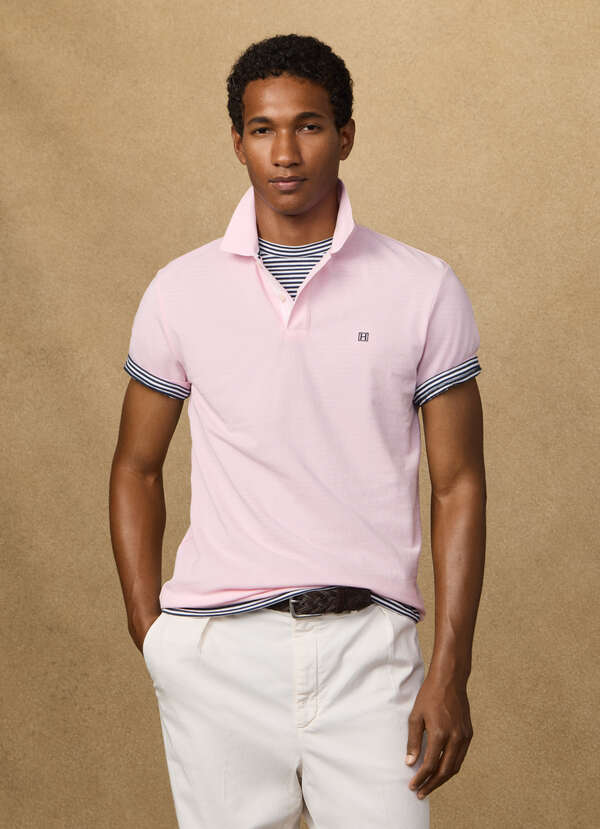 Classic Fit Short Sleeve Striped Trim Polo