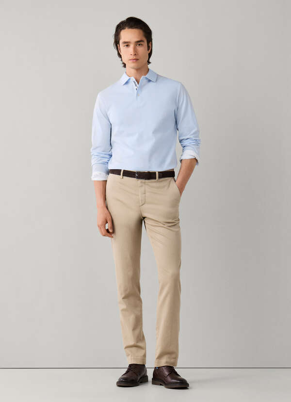 Classic Fit Long Sleeve Oxford Pique Polo - 2