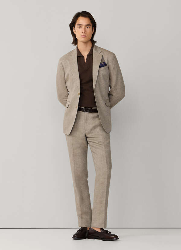 Linen Delave Hopsack Trouser Linen Delave Hopsack Trouser