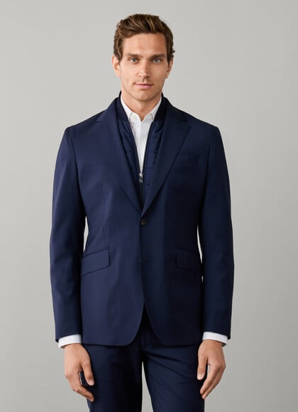 Wool Travel Blazer with Detachable Bib
