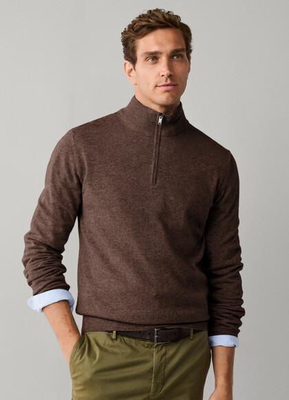 Merino Wool-Cashmere Quarter Zip Jumper