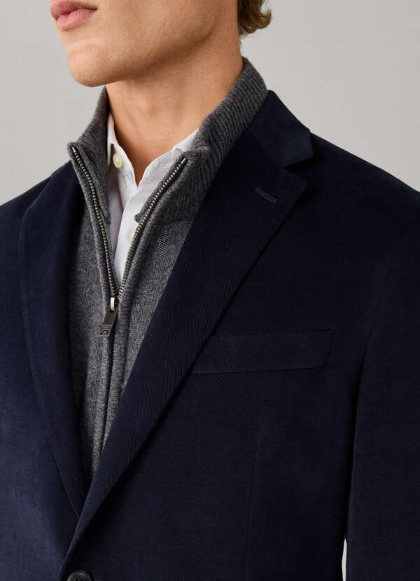 Cotton Brushed Twill Blazer -Woven in Italy - 2