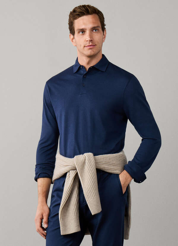 Travel Classic Fit Long Sleeve Pique Polo