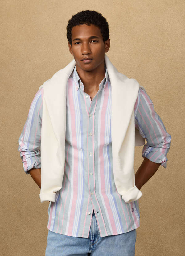 Tailored Fit Multi Stripe Oxford Shirt Tailored Fit Multi Stripe Oxford Shirt