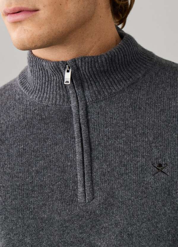 Lambswool Quarter Zip Jumper - 2