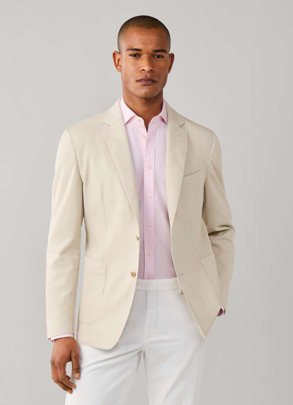 Stretch Cotton Garment Dyed Blazer - 2