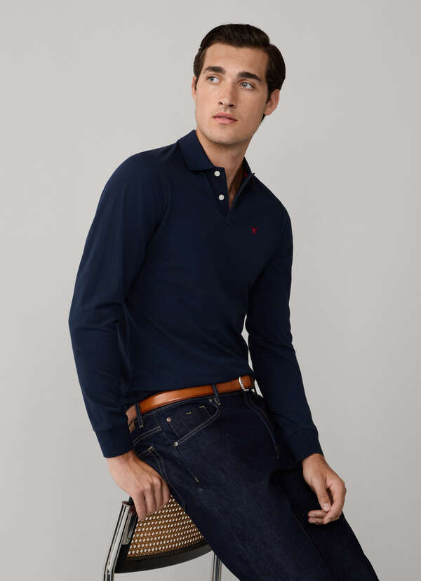Slim Fit Long Sleeve Pique Polo Slim Fit Long Sleeve Pique Polo