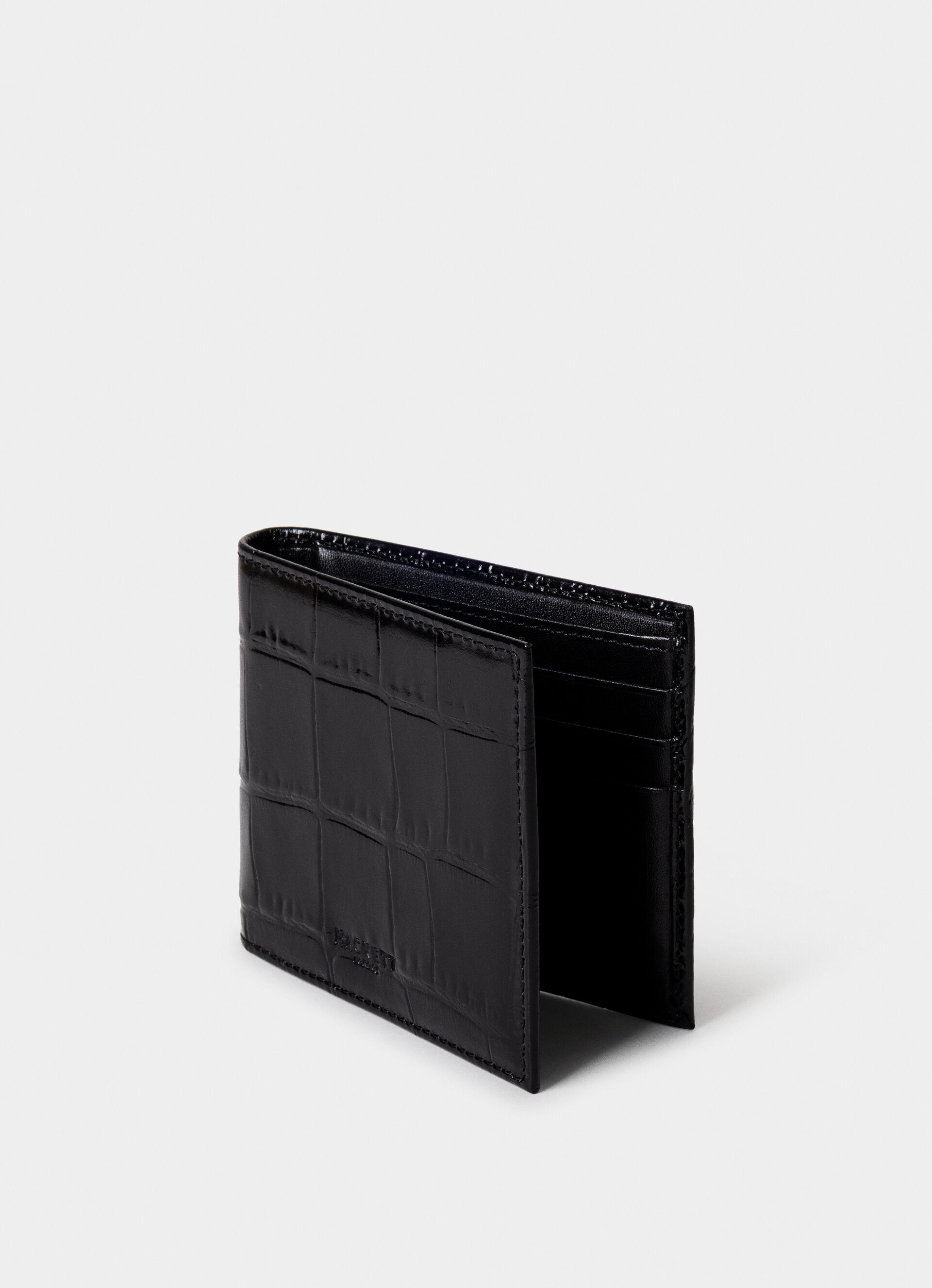 Leather Croc Stamped Billfold Wallet | Hackett London