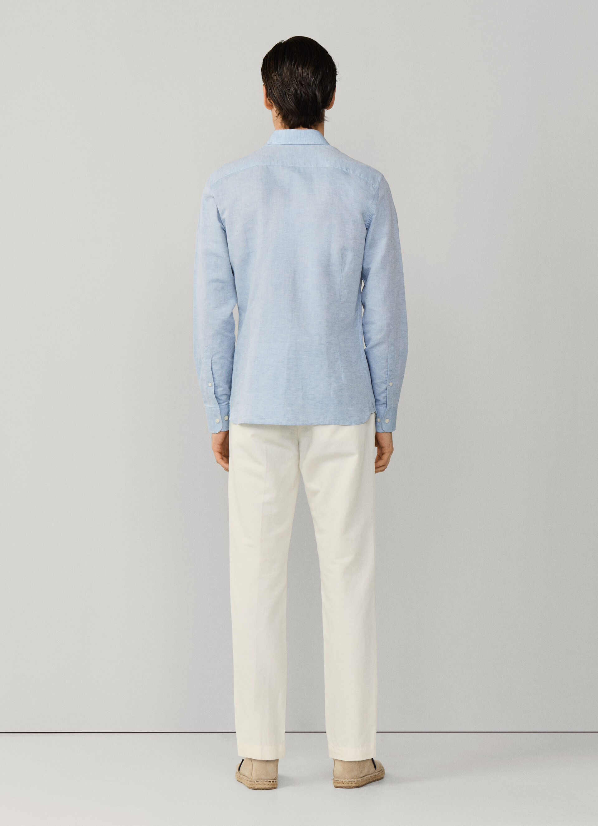 Tailored Fit Cotton-Linen Shirt | Hackett London