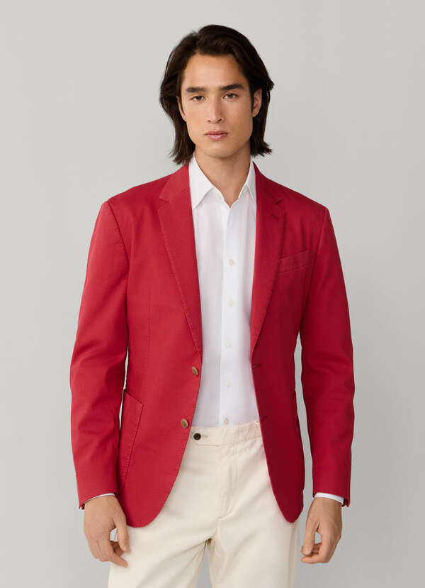 Stretch Cotton Garment Dyed Blazer - 2