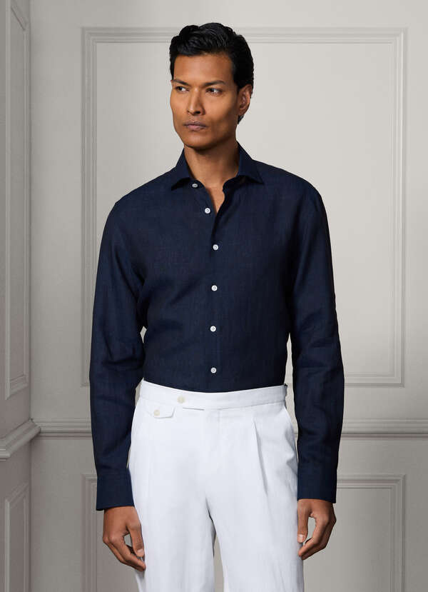 Tailored Fit Linen Shirt - 2