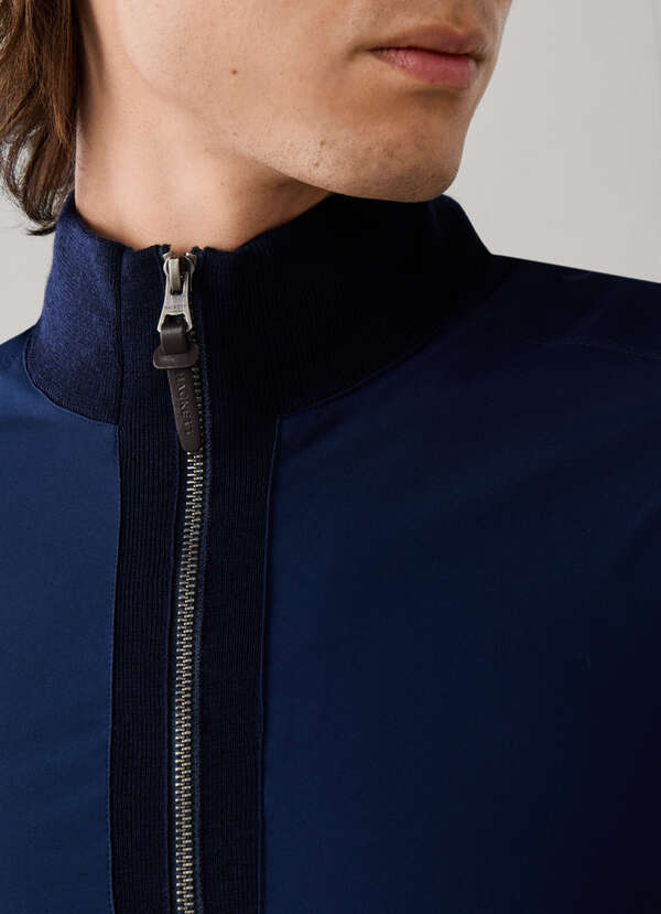 Merino Wool Knit Hybrid Full Zip Jacket - 2