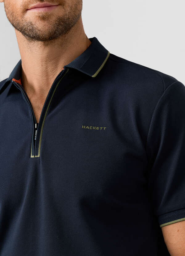 Classic Fit Short Sleeve Tipped Zip Polo - 2