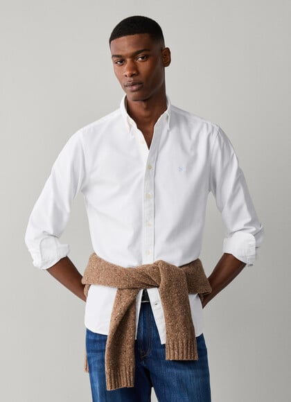Tailored Fit Washed Oxford Shirt