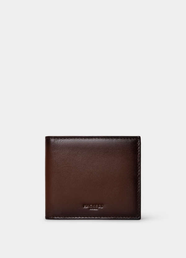 Embossed Branding Leather Billfold Wallet