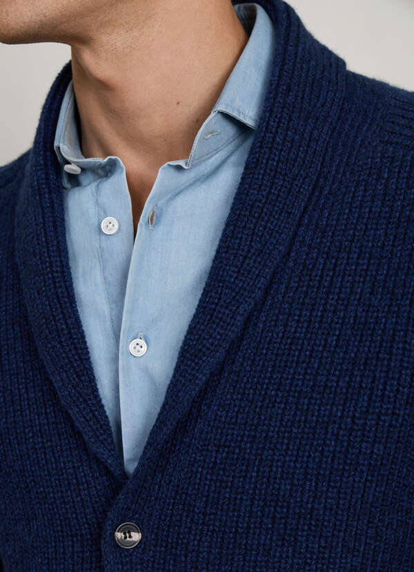 Merino Wool-Cashmere Shawl Cardigan - 2 Merino Wool-Cashmere Shawl Cardigan - 2