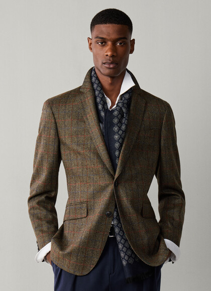 Wool-Cashmere Check Blazer - Woven in Italy