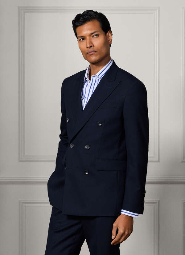 Wool Fresco Double Breasted Suit - Woven In England - 2