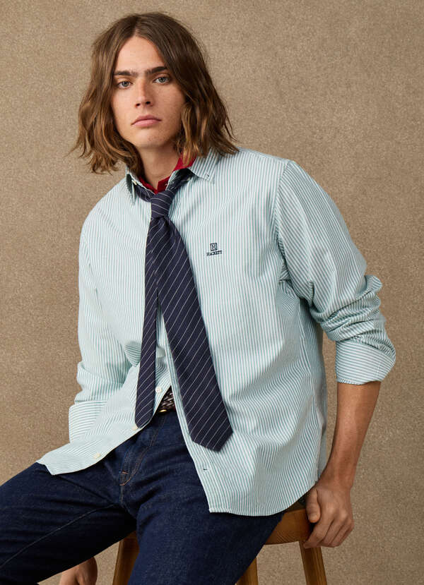 Classic Fit Striped Oxford Shirt