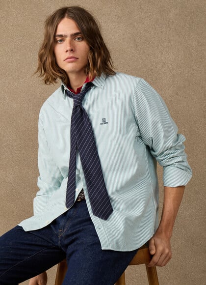 Classic Fit Striped Oxford Shirt