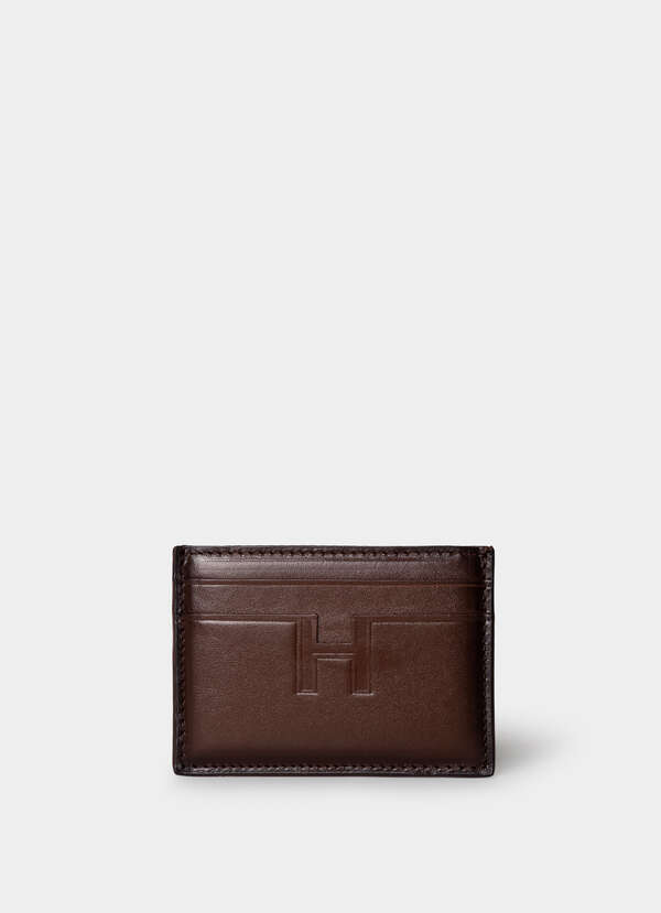 Embossed Branding Leather Cardholder - 2