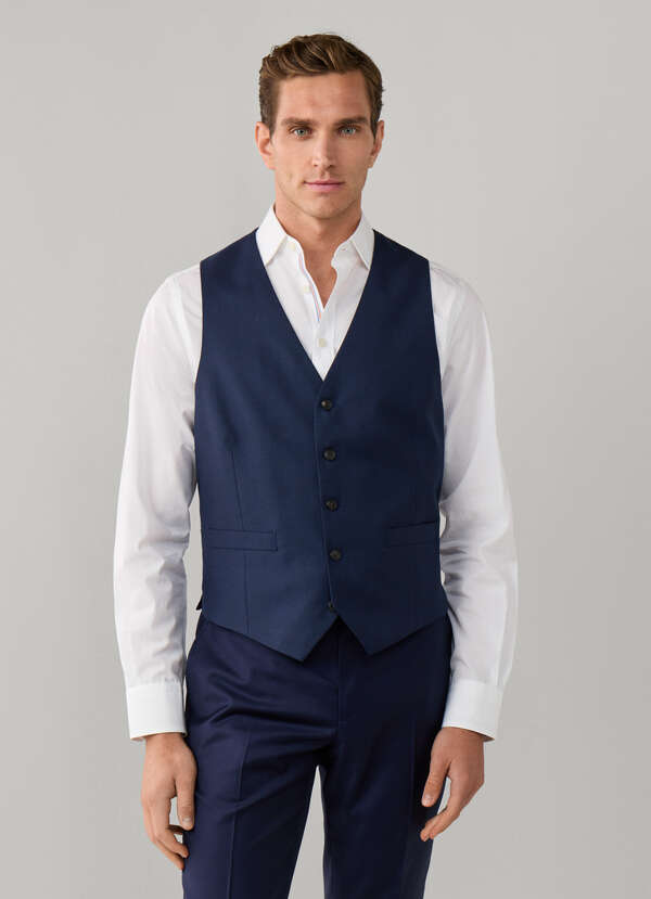Wool Birdseye Waistcoat - Woven in Italy - 2 Wool Birdseye Waistcoat - Woven in Italy - 2