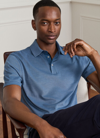 Classic Fit Short Sleeve Silk Blend Polo
