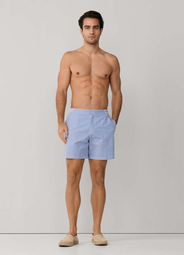Tailored Seersucker Swim Shorts - 2 Tailored Seersucker Swim Shorts - 2
