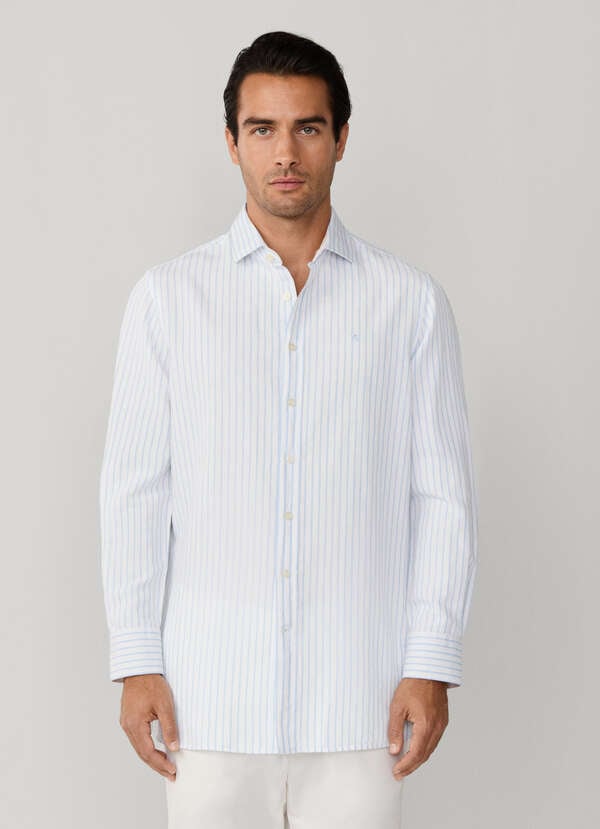 Tailored Fit Cotton-Linen Stripe Shirt - 2 Tailored Fit Cotton-Linen Stripe Shirt - 2