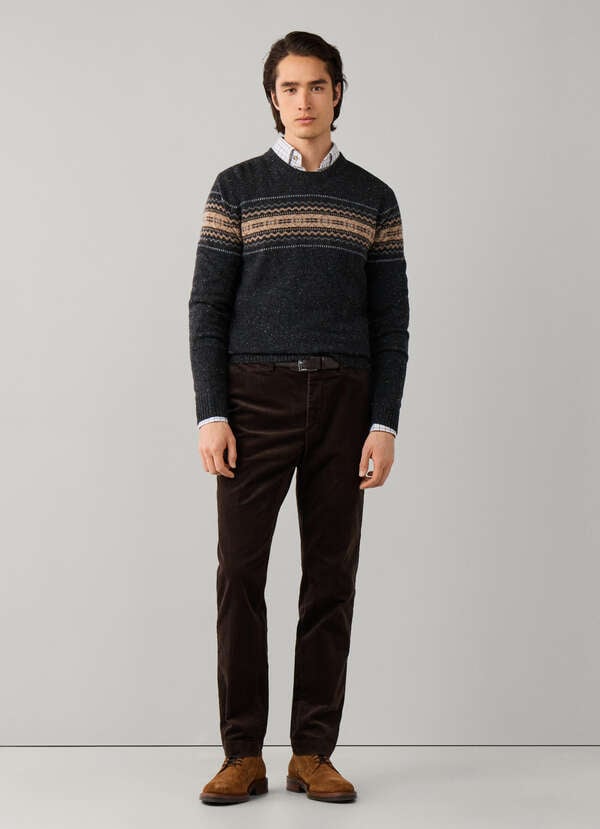 Merino Wool Fairisle Crew Neck Jumper - 2