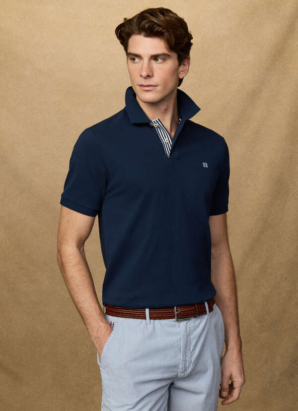 Classic Fit Short Sleeve Striped Trim Polo Classic Fit Short Sleeve Striped Trim Polo