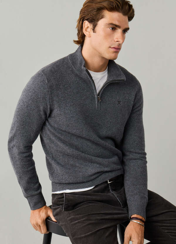 Lambswool Quarter Zip Jumper