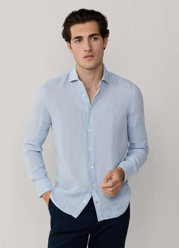 Tailored Fit Garment Dyed Linen Shirt - 2 Tailored Fit Garment Dyed Linen Shirt - 2