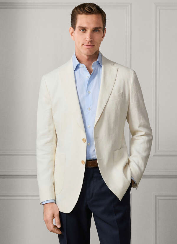 Linen-Cotton Herringbone Blazer - 2 Linen-Cotton Herringbone Blazer - 2