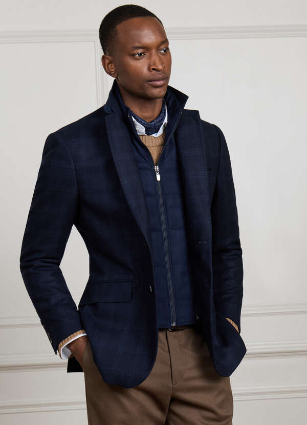 Wool-Cashmere Check Blazer - Woven in Italy
