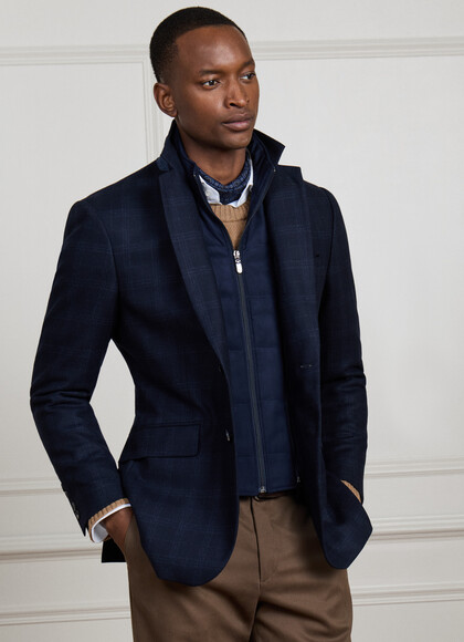 Wool-Cashmere Check Blazer - Woven in Italy