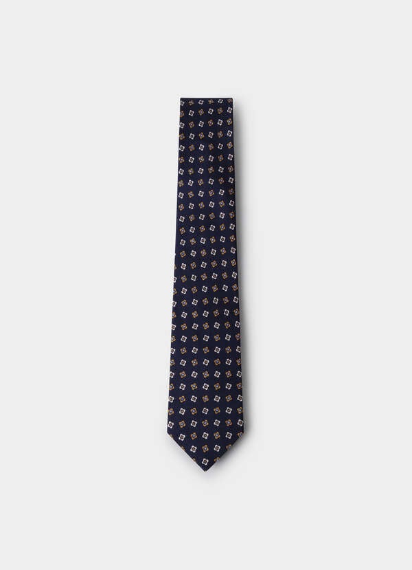 Geometric Motif Print Silk Tie Geometric Motif Print Silk Tie