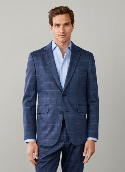 Cotton Travel Knit Prince of Wales Blazer